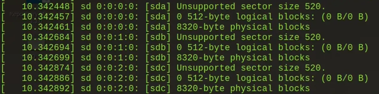 dmesg error observed on linux