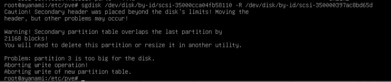 Error during SSD replacement